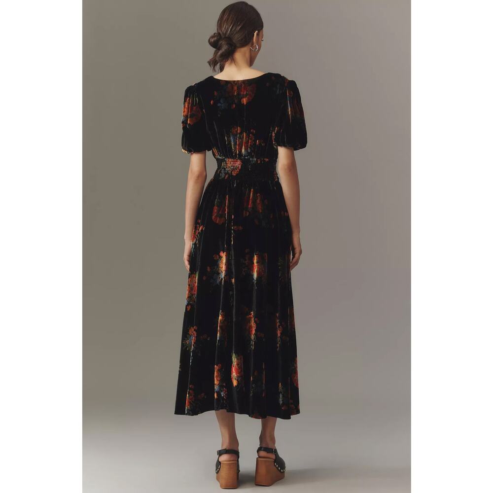 nwt by ANTHROPOLOGIE sz M The Katerina: Velvet Edition in Floral Motif - Picture 2 of 5
